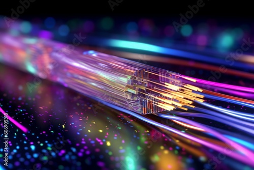 Fiber Optic cable. Generative AI
