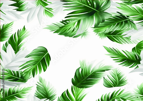 green palm leaves, Leafly backgraund, AI Generative,
