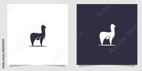 Alpaca logo design template