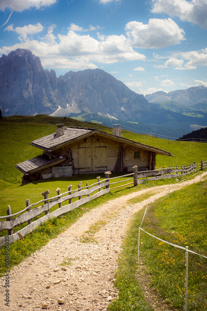 Obraz premium village in the mountains Dolomiti Italy