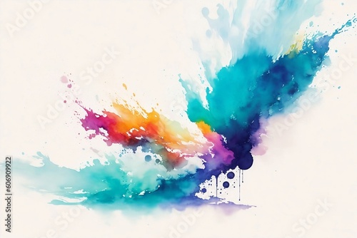 abstract watercolor background with splashes , ai generative image 