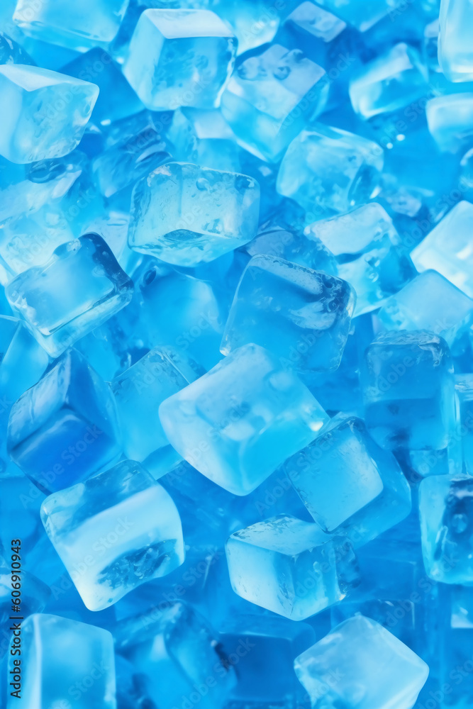 Full screen ice cubes with white gradient down to blue. AI generative Full screen ice cubes with white gradient down to blue. AI generative
