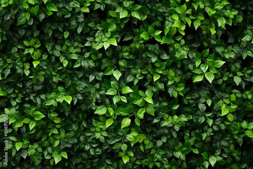 Green plant tree wall background texture. AI generative