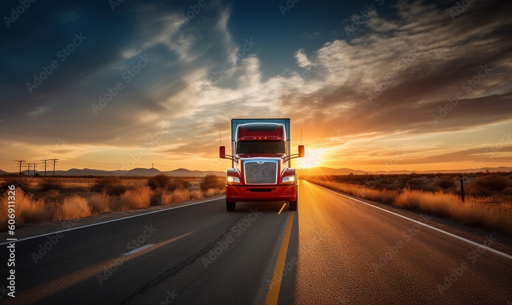 semi-truck speeding on a road semi-truck speeding on a road