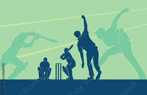 Attractive editable vector cricket game in action design great for your design resources print and other	