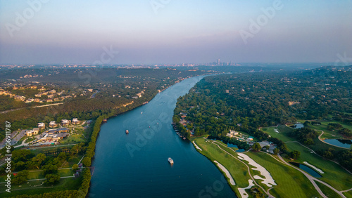 aerial view of the austin city