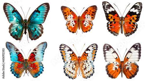 Set of butterflies isolated on transparent background, generative ai  © ArtStock