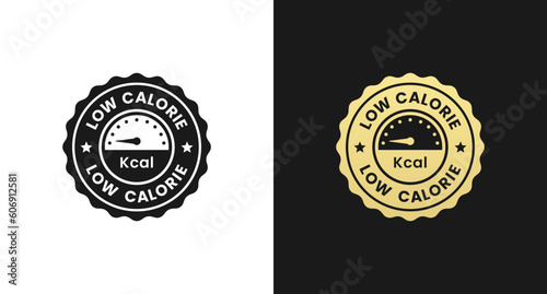 Low calorie label or Low calorie stamp vector isolated in flat style. Best Low calorie label for product packaging design element. Low calorie stamp for packaging design element.