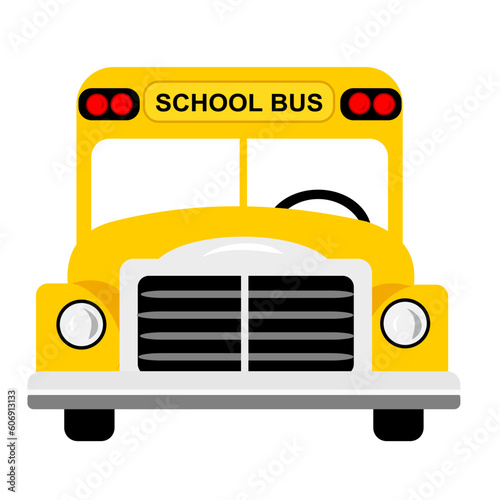 yellow school bus front view