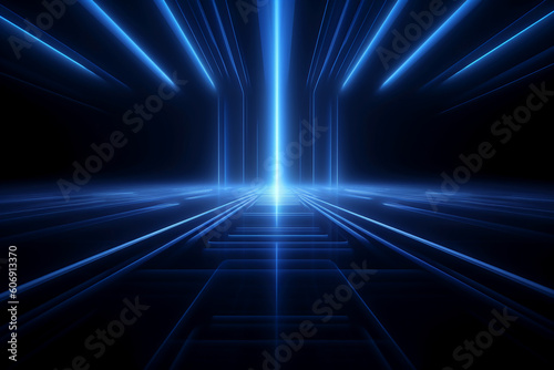 Technology blue lines. AI generative