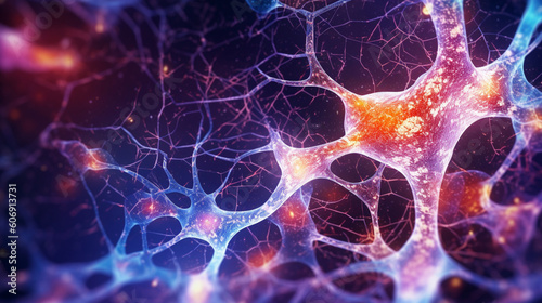  Neuron, brain's building blocks. Made by generative AI.