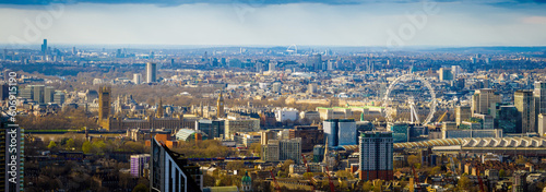 Aerial view of central London from South bank