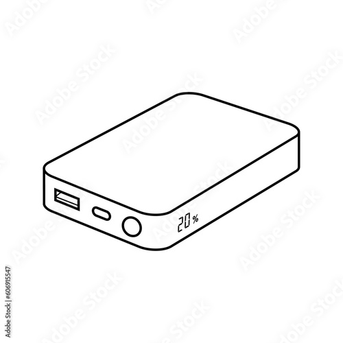 Power Bank Accumulator Batteries Energy Charging Smartphone on white background.Vector illustration EPS 10.