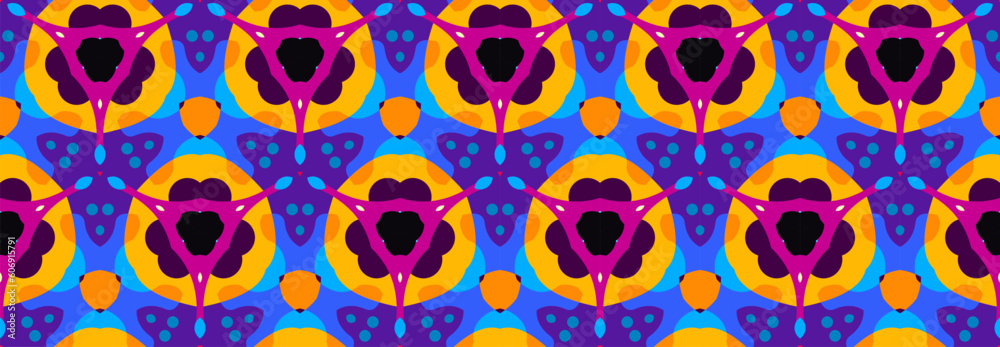 seamless Batik pattern with floral elements seamless Batik pattern with floral elements