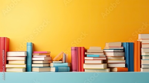 World Book Day with collection of stack of books on clean background for banner design