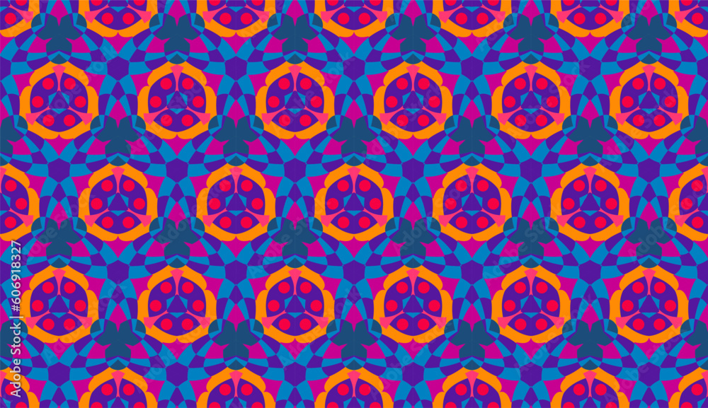 seamless Batik pattern with floral elements 