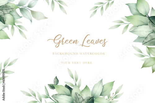 greenery leaf background watercolor