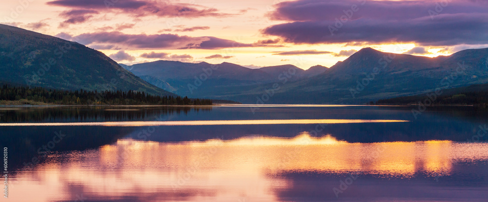 Lake on sunset