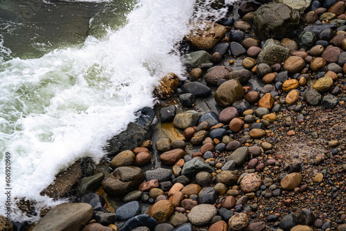 Crashing waves on rocks