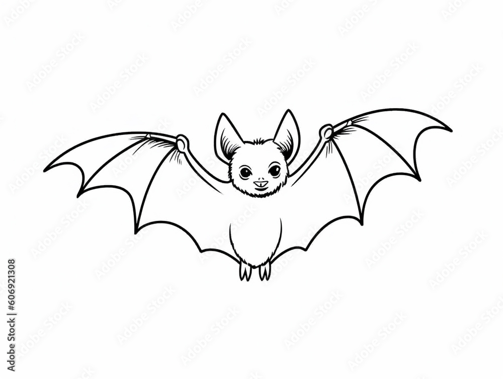 A Simple Line Drawing of a Bat | Generative AI A Simple Line Drawing of a Bat | Generative AI