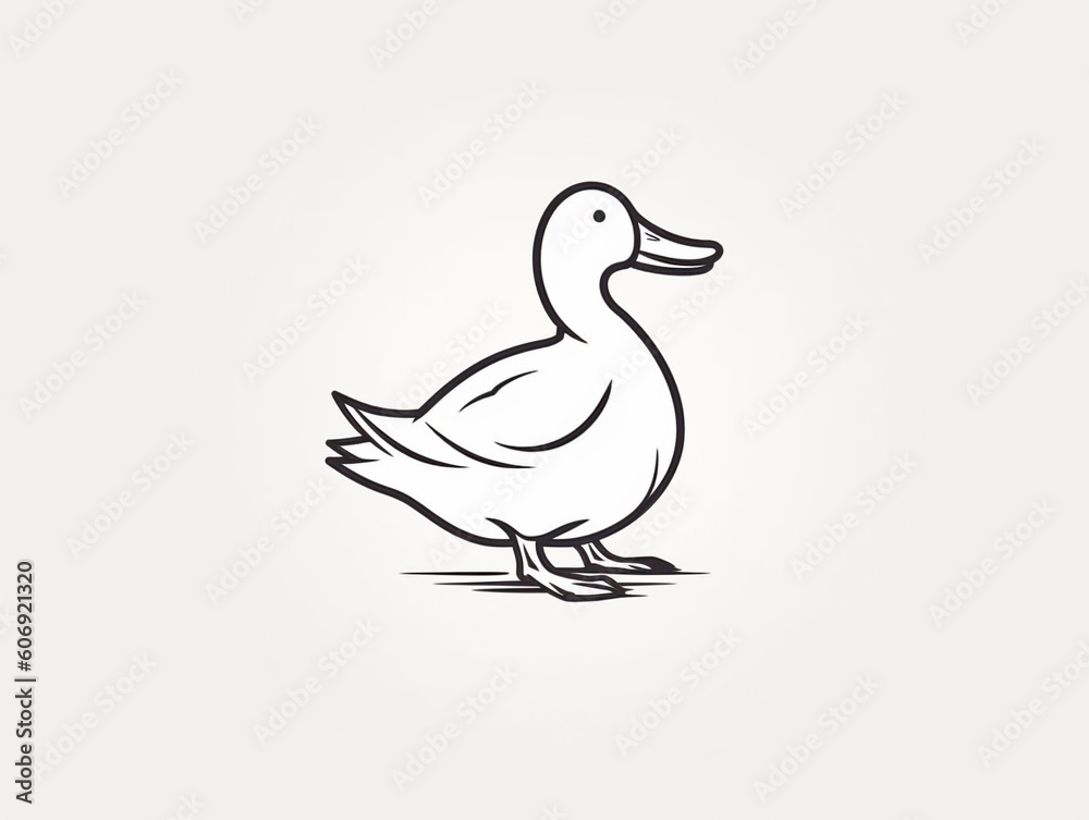 A Simple Line Drawing of a Duck | Generative AI A Simple Line Drawing of a Duck | Generative AI