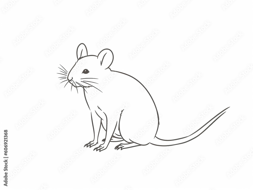 A Simple Line Drawing of a Mouse | Generative AI A Simple Line Drawing of a Mouse | Generative AI