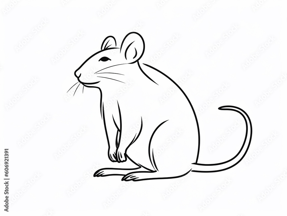 A Simple Line Drawing of a Rat | Generative AI A Simple Line Drawing of a Rat | Generative AI