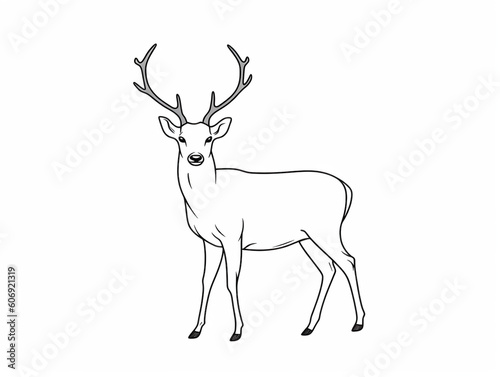 A Simple Line Drawing of a Deer | Generative AI