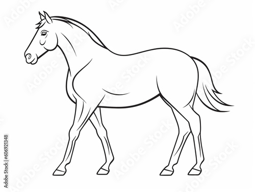 A Simple Line Drawing of a Horse   Generative AI