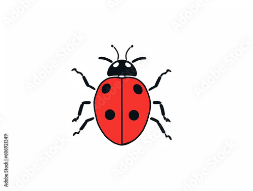 A Simple Line Drawing of a Ladybug   Generative AI © Nathan Hutchcraft