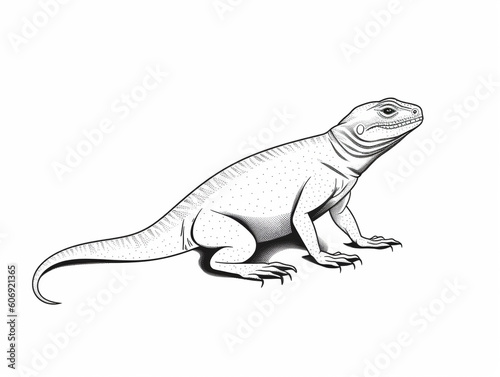 A Simple Line Drawing of a Lizard   Generative AI