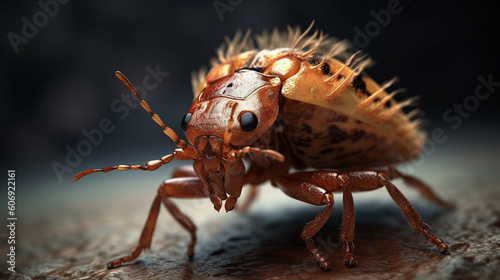close up of a flea bug Generative AI