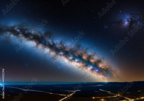 Panorama Milky Way Galaxy With Stars And Space Dust In The Universe, Generated Ai