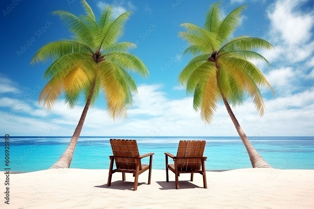 Beautiful vacation island Generative AI