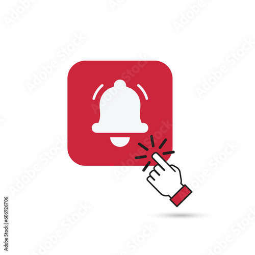Youtube bell button symbol. notification sign. bell icon with hand cursot. Flat design style youtube bell,
youtube subscribe,
subscribe,
subscribe button,
youtube button,
youtube channel,
youtube,
you