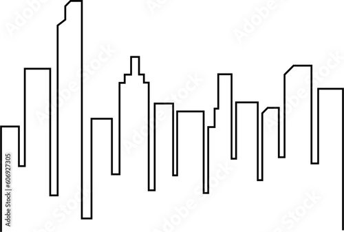 Cityscape Outline Illustration Apartment Vector
