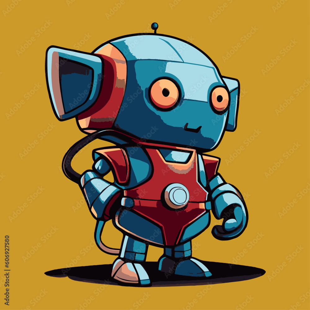 cute vector illustration of robot mascot