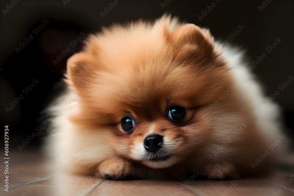 Cute little Pomeranian created using generative AI Cute little Pomeranian created using generative AI