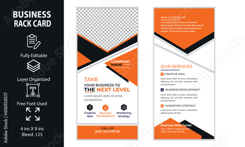 Business Rack Card Corporate DL Flyer Template Design