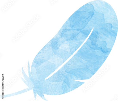 きれいな羽根の水彩イラスト