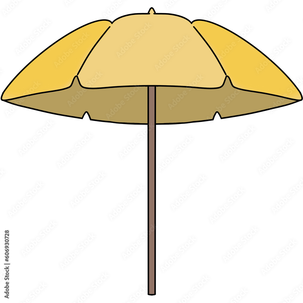 Beach umbrella Summer sea beach cliparts ilulstration