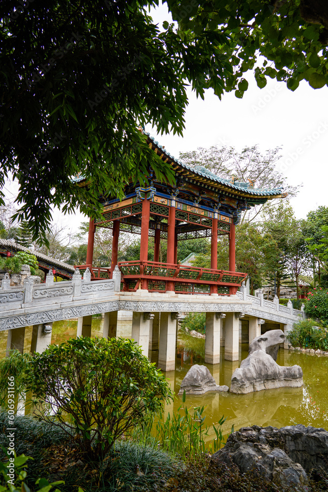 Ancient buildings of luxurious ancient Chinese traditional royal gardens Ancient buildings of luxurious ancient Chinese traditional royal gardens