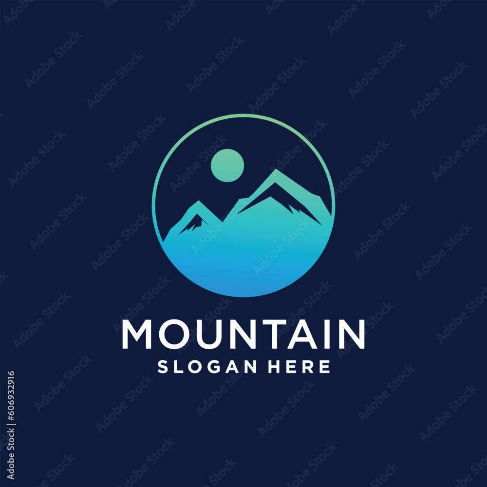 Mountain logo design idea with modern concept