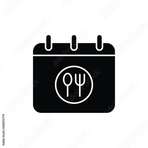 meal calendar icon. solid icon