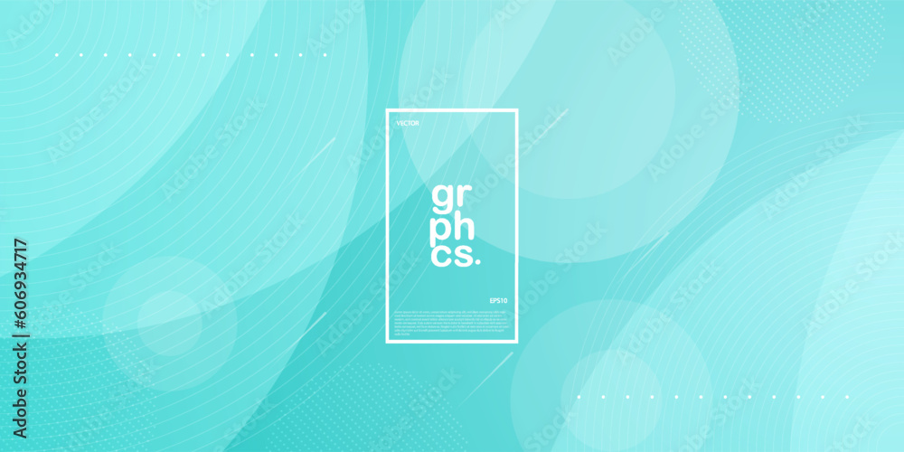 Obraz na plátně Modern abstract bright turquoise gradient illustration background with simple pattern