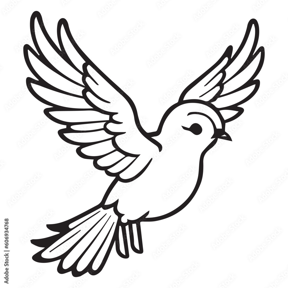 Obraz premium This is Flying Line Art Bird Vector Clipart, Bird Flying, Bird Vector Clipart illustration, Black and white bird vector
