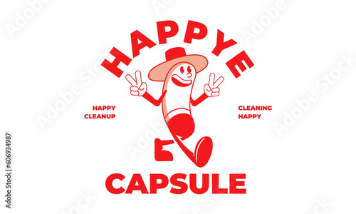 capsule mascot logo design