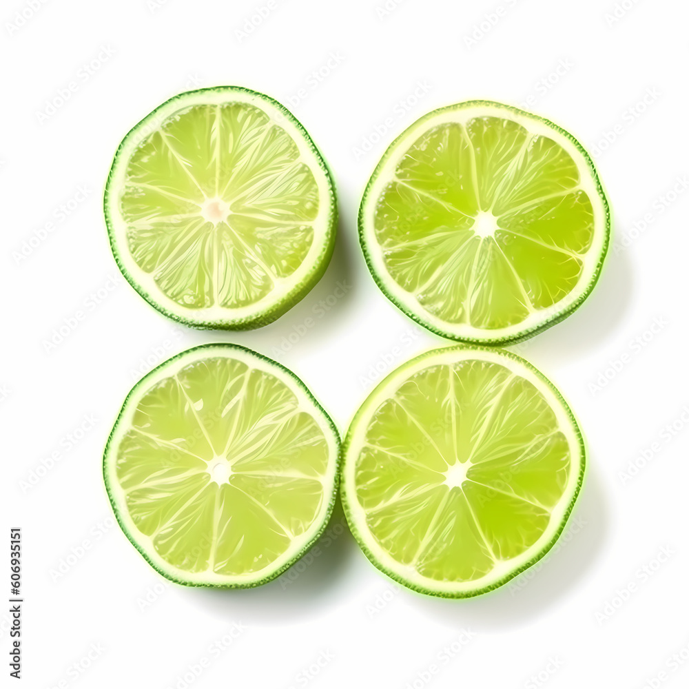 Four Slices Of Lime. Generative AI