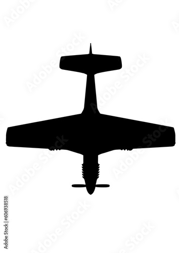 P-51 戦闘機 シルエット 飛行姿勢 空中姿勢 シルエット silhouette
