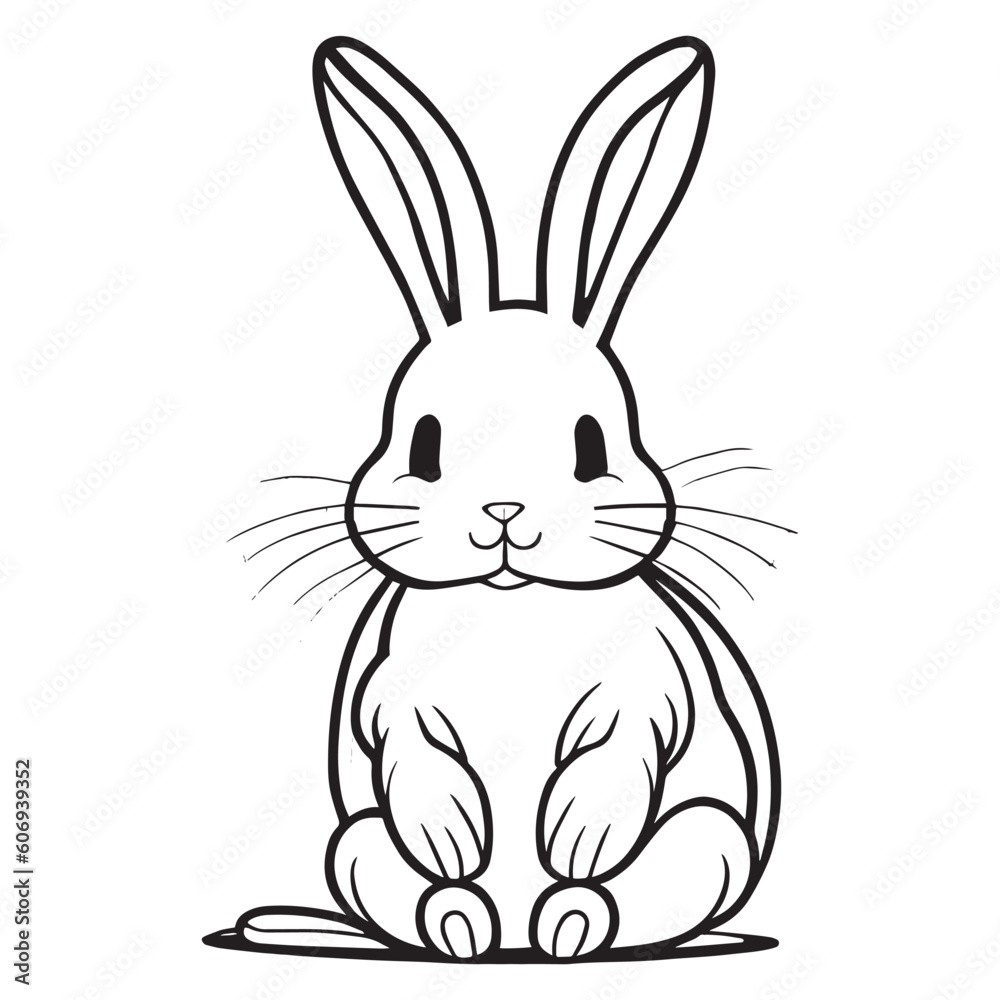 This is a Rabbit Vector Clipart Illustration, Rabbit Vector Black and white